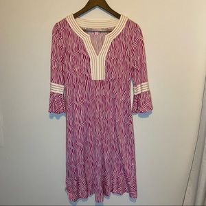Lilly Pulitzer 3/4 Sleeve Silk Blend Pink Zebra Print Dress